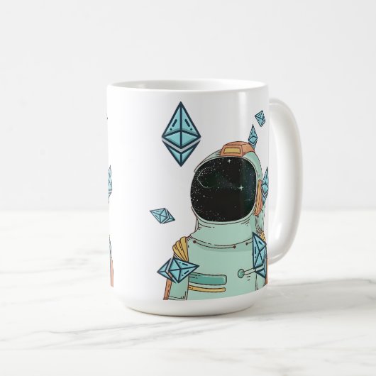 Mug Ethereum À La Lune ETH Space Man Merch (Devant droit)
