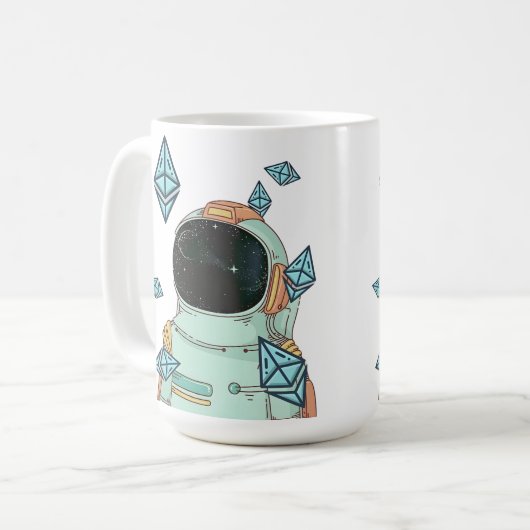 Mug Ethereum À La Lune ETH Space Man Merch (Devant gauche)