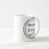 Mug Éthique de travail : Retraité (Devant droit)