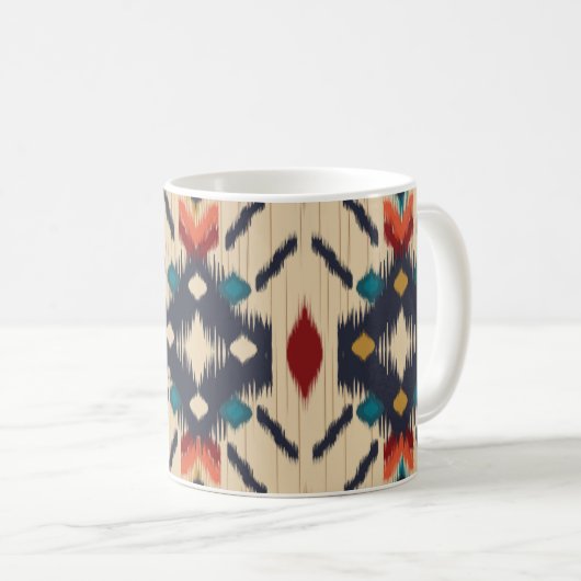 Mug Ethnic Abstrait : Tribal Geometry Print. (Devant droit)
