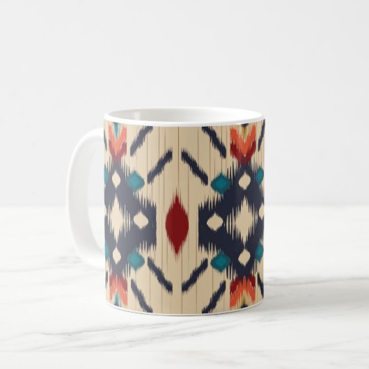 Mug Ethnic Abstrait : Tribal Geometry Print. (Devant gauche)