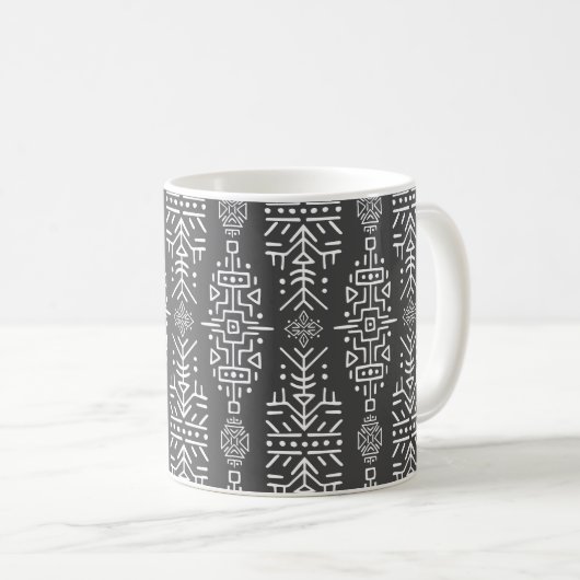 Mug Ethnic Boho Chic : Une conception tribale transpar (Devant droit)