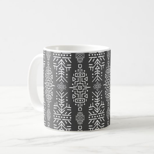 Mug Ethnic Boho Chic : Une conception tribale transpar (Devant gauche)