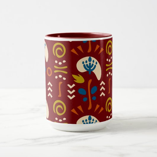 Mug Ethnic Folk Floral Pattern (Centre)