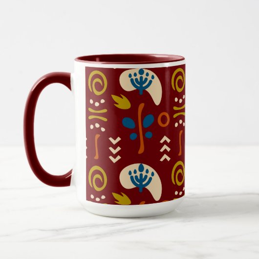 Mug Ethnic Folk Floral Pattern (Gauche)