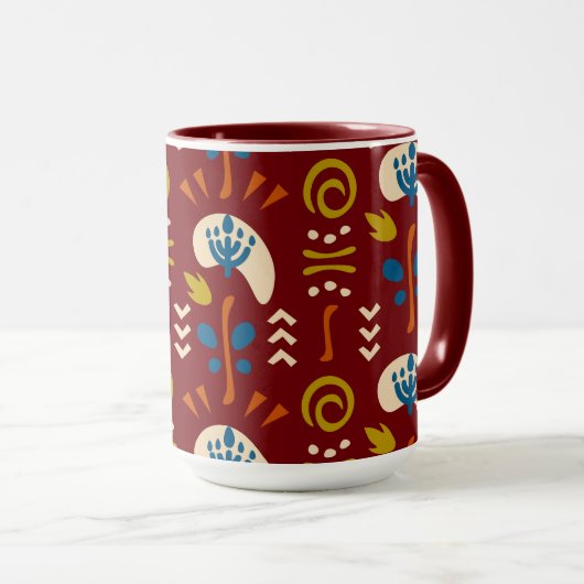 Mug Ethnic Folk Floral Pattern (Devant droit)
