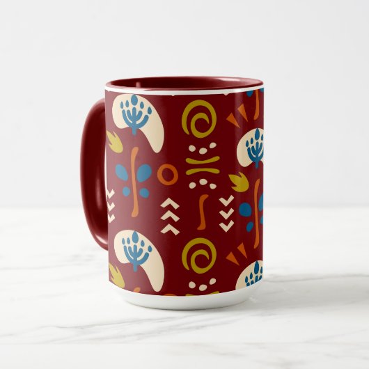 Mug Ethnic Folk Floral Pattern (Devant gauche)