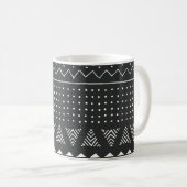 Mug Ethnie tribale : motif noir blanc. (Devant droit)