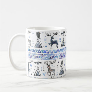 Mug Ethnique tribale, les animaux rêvent attraper, san