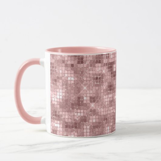 Mug Étincelle de luxe rose or Rose (Gauche)