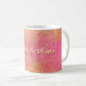 Mug Étincelle et éclat roses étincelants d'or (Devant droit)