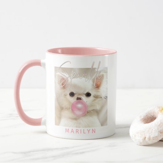 Mug Étincelle Le Minuscule Chi | Glam personnalisé Amo (Avec donut)
