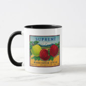 Mug Étiquette Apple suprême - État de Washington (Gauche)