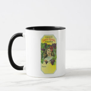 Mug Étiquette bien choisi de raisins de Keuka de lac