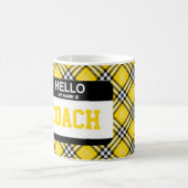 Mug Étiquette Black Gold Plaid COACH Nom (Centre)