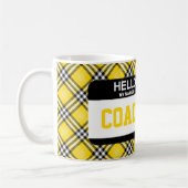 Mug Étiquette Black Gold Plaid COACH Nom (Gauche)