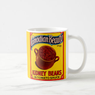 Mug étiquette canadien des haricots rouges de Beauté