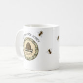 Mug Étiquette d'apiculteur de ferme d'abeille de miel (Devant gauche)