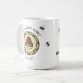Mug Étiquette d'apiculteur de ferme d'abeille de miel (Devant gauche)