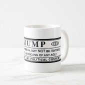 Mug Étiquette d'avertissement Donald Trump (Devant droit)