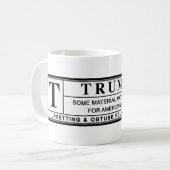 Mug Étiquette d'avertissement Donald Trump (Devant gauche)