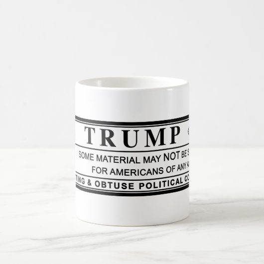 Mug Étiquette d'avertissement Donald Trump (Centre)