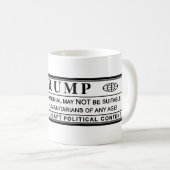 Mug Étiquette d'avertissement Donald Trump (Devant droit)