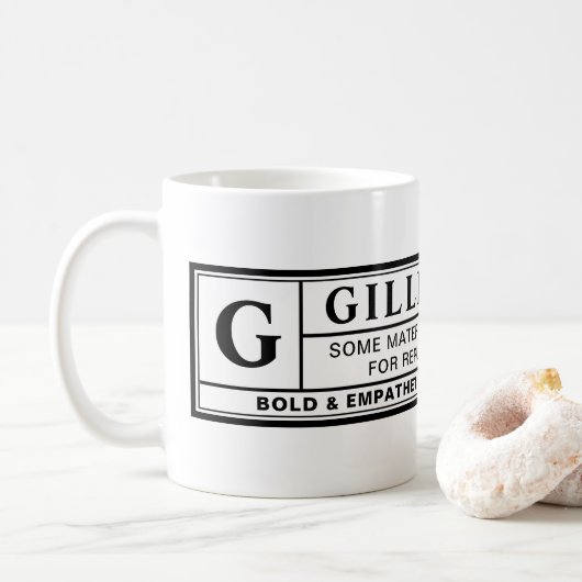 Mug Étiquette d'avertissement Gillibrand (Avec donut)