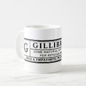Mug Étiquette d'avertissement Gillibrand (Devant gauche)