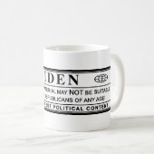 Mug Étiquette d'avertissement Joe Biden (Devant droit)