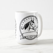 Mug Étiquette de badge de cheval occidental (Devant droit)