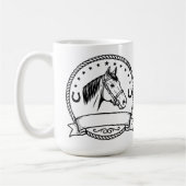 Mug Étiquette de badge de cheval occidental (Gauche)