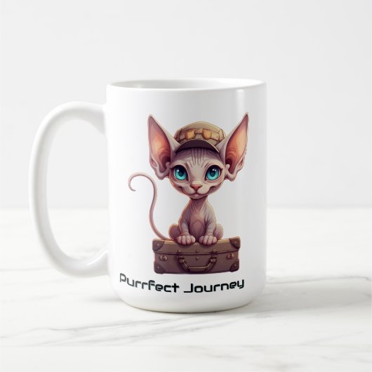 Mug Étiquette de bagage Chat Mignon  Cadeau pour les a (Gauche)