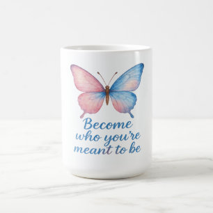 Mug Étiquette de bougie inspirante papillon