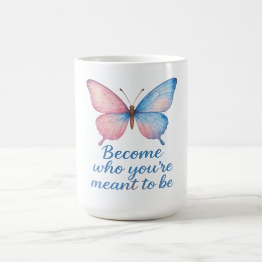 Mug Étiquette de bougie inspirante papillon  (Centre)