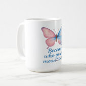 Mug Étiquette de bougie inspirante papillon  (Devant gauche)