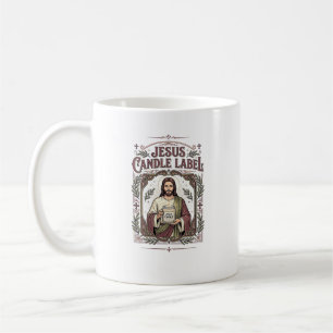 Mug Étiquette de bougie Jésus Bougie Jésus Foi chrétie