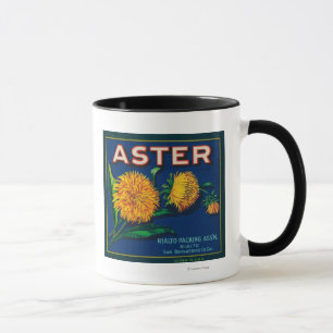 Mug Étiquette de caisse d'agrume de marque d'aster