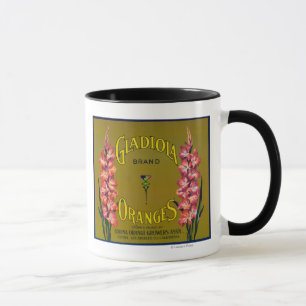 Mug Étiquette de caisse d'agrume de marque de Gladiola
