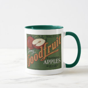 Mug Étiquette de caisse de fruit de pommes de