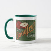 Mug Étiquette de caisse de fruit de pommes de (Gauche)