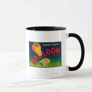 Mug Étiquette de caisse de poire de ballon