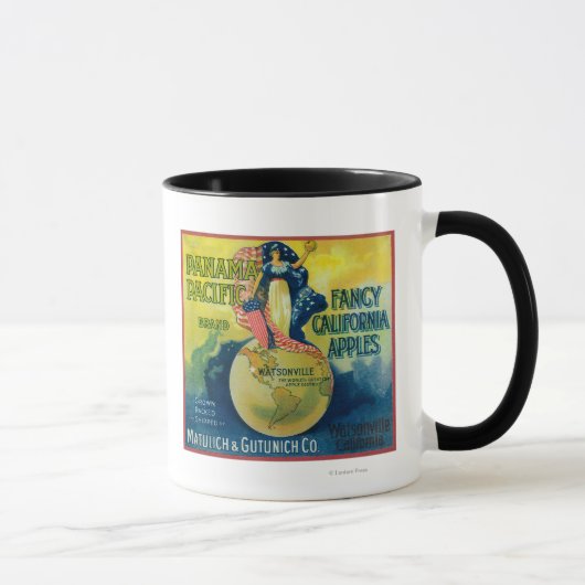 Mug Étiquette de caisse de pomme du Pacifique (Droite)