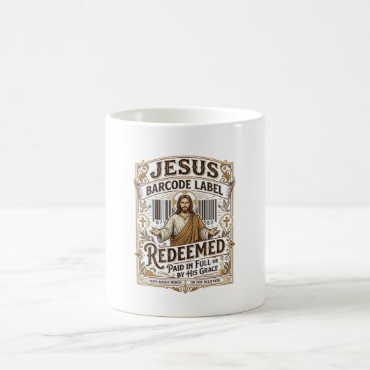 Mug étiquette de code-barres Jésus Rachetée Jésus code (Centre)