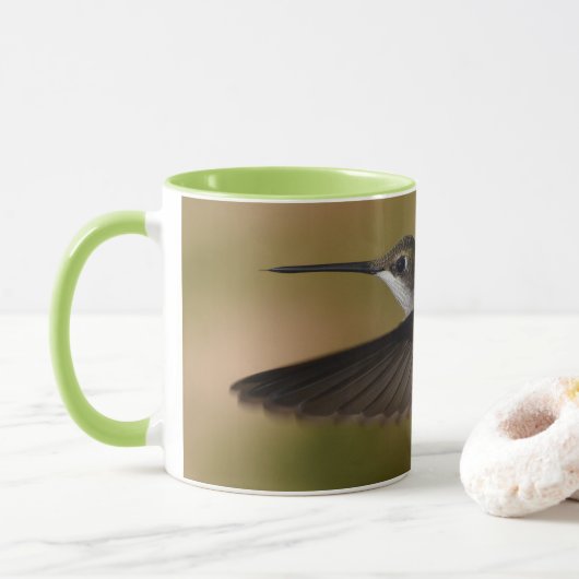 Mug Étiquette de colibri 11 oz (Avec donut)