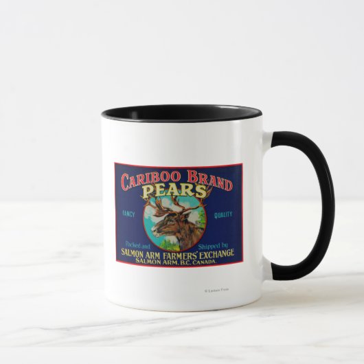 Mug Étiquette de la poire de CaribooCanada (Droite)