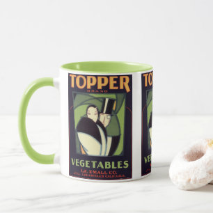 Mug Étiquette de légume vintage Topper, Romance Art Dé