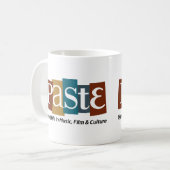 Mug Étiquette de logo de bloc de pâte sur la couleur (Devant gauche)