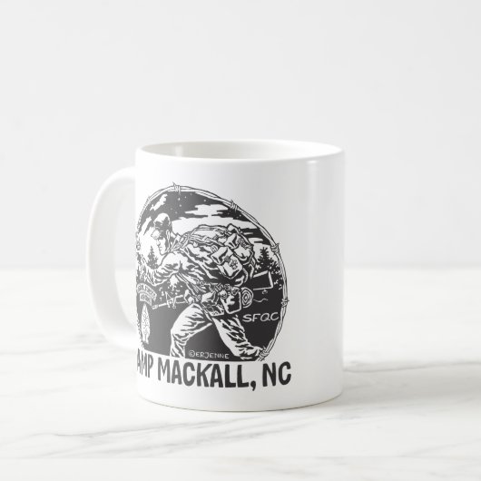 Mug Étiquette "de Mackall de camp longue" - (Devant gauche)