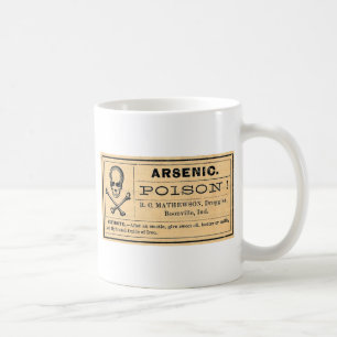 Mug Étiquette de poison de l'arsenic dans les os croi